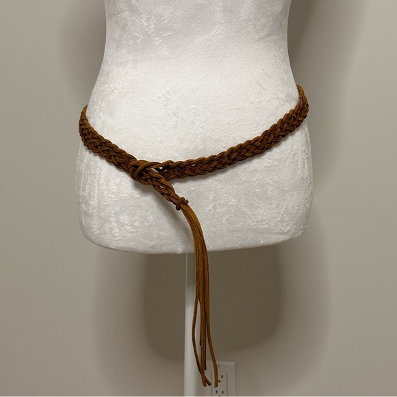 Braided Tan Leather Belt women’s size Medium Boho Western festival prairie - Picture 5 of 5